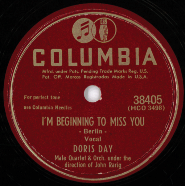 米COLUMBIA 38405 Doris Day: I'm beginning to miss you/ Don't gamble with romance