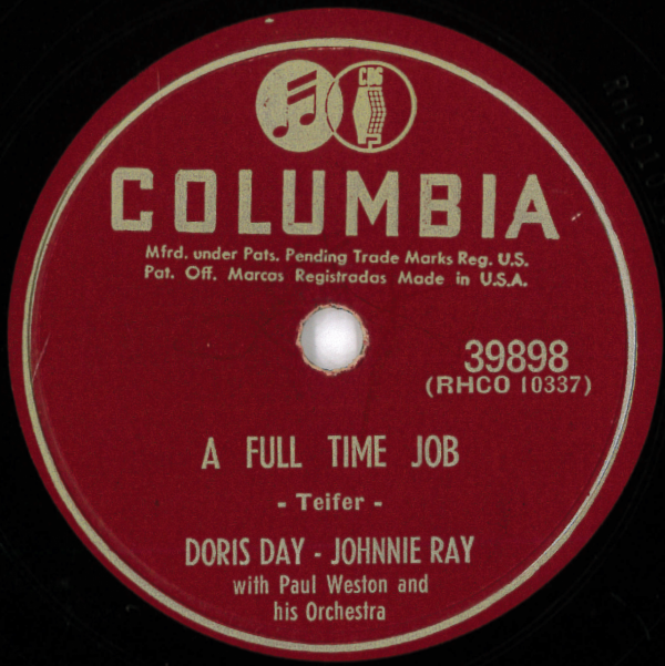 米COLUMBIA 39898 Doris Day, Johnny Ray: A full time job/ Ma says, Pa says