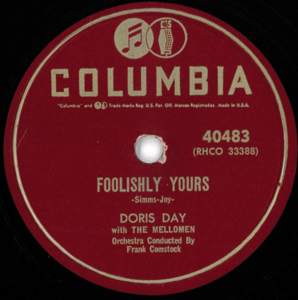 米COLUMBIA 40483 Doris Day: Foolishly Yours/ Two hearts, Two kisses