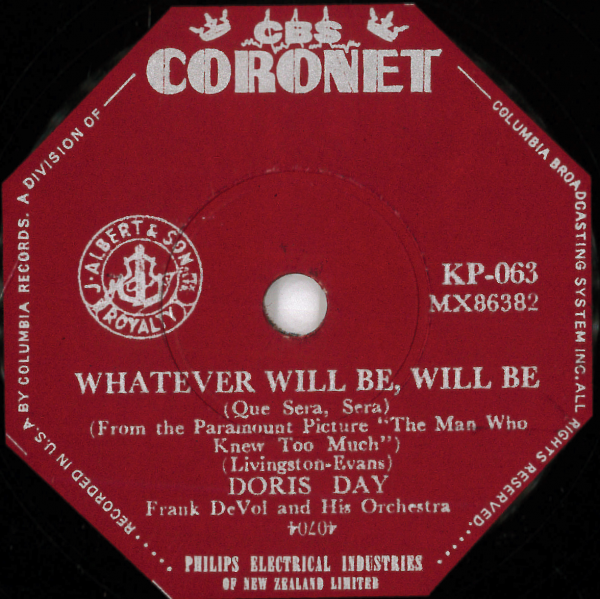 ﾆｭｰｼﾞｰﾗﾝﾄﾞCOLUMBIA Doris Day: Whatever will be will be/ I've gotta sing away these blues